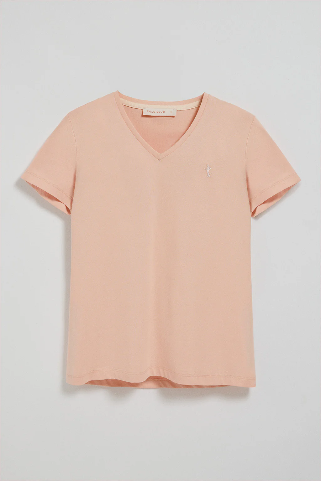 Blush-pink V-neck T-shirt with Rigby Best embroidery - Image 7