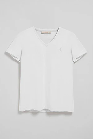 White V-neck T-shirt with Rigby Best embroidery - Image 8