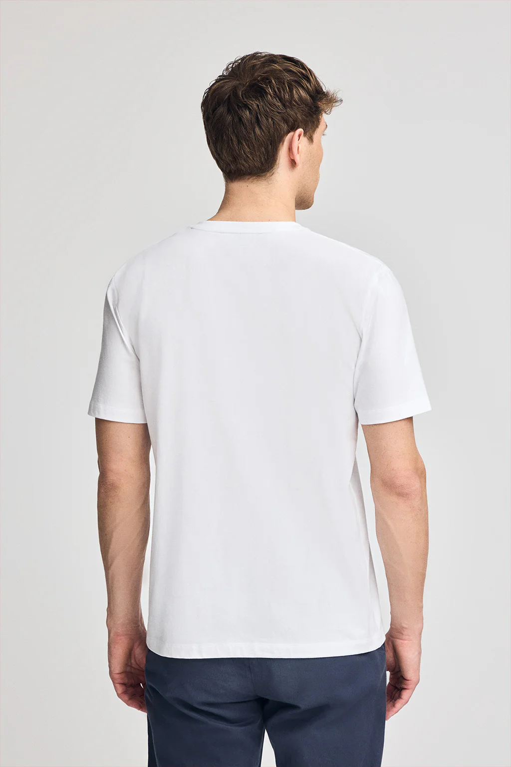 White short-sleeve V-neck T-shirt with Rigby Best embroidery - Image 2