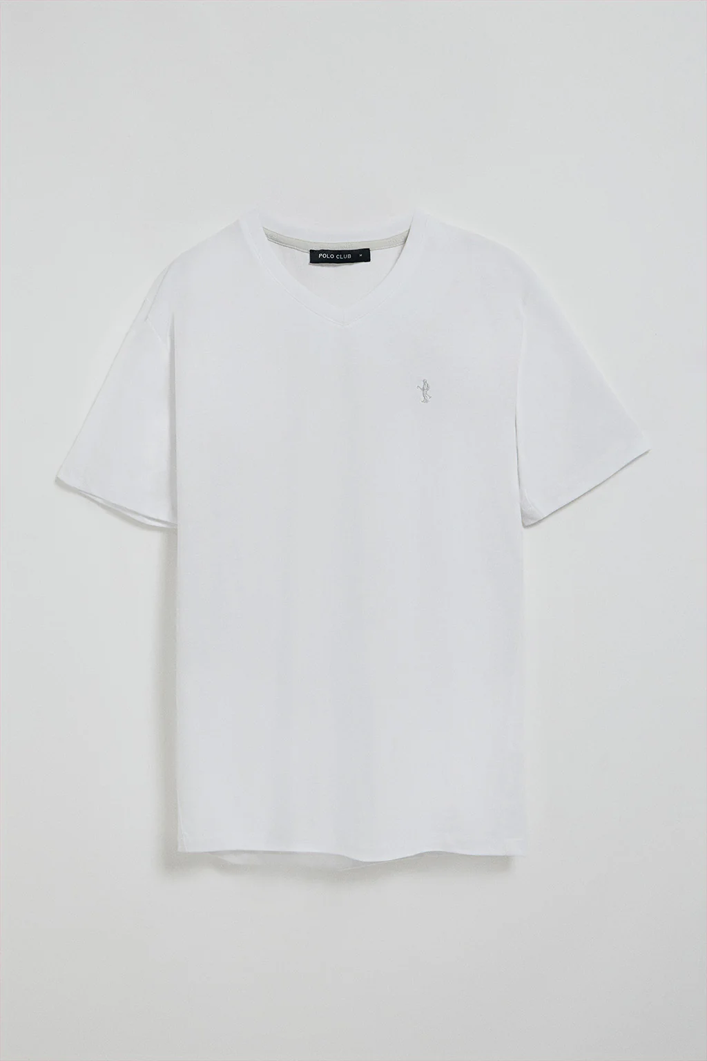 White short-sleeve V-neck T-shirt with Rigby Best embroidery - Image 5