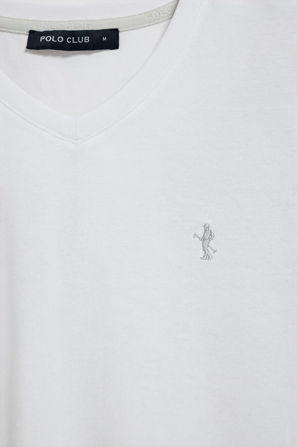 White short-sleeve V-neck T-shirt with Rigby Best embroidery - Image 6