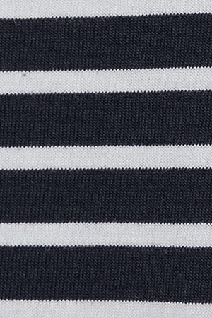 Striped loose-fit T-shirt in navy blue and nude with Rigby Go logo - Image 11