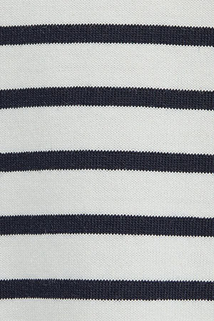 Striped loose-fit T-shirt in nude and navy blue with Rigby Go logo - Image 11