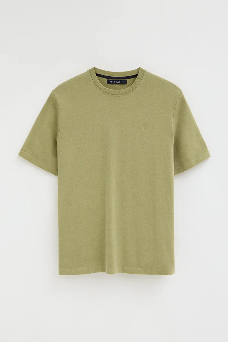 Leaf-green loose-fit T-shirt with round neck and Rigby Go logo - Image 10