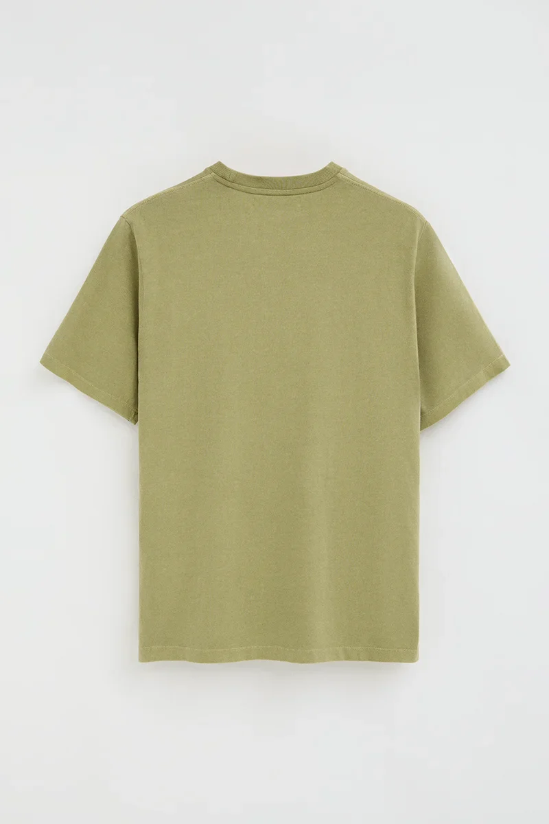 Leaf-green loose-fit T-shirt with round neck and Rigby Go logo - Image 8
