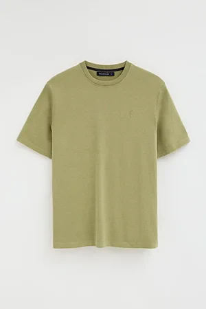 Leaf-green loose-fit T-shirt with round neck and Rigby Go logo - Image 9