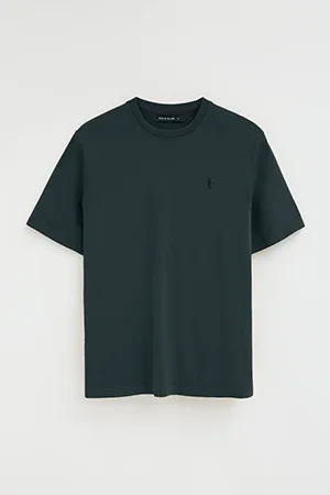 Navy-blue loose-fit T-shirt with round neck and Rigby Go logo - Image 9