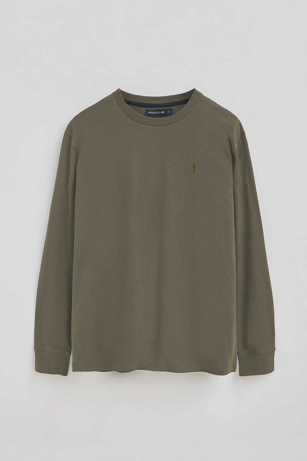 Army-green long-sleeve T-shirt with Rigby Go embroidered logo - Image 5