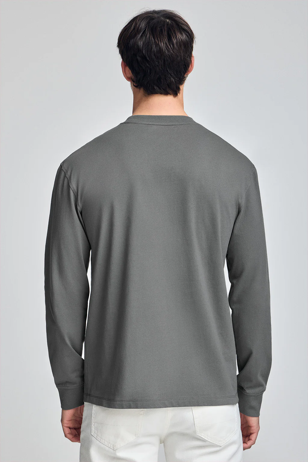 Asphalt-grey long-sleeve T-shirt with Rigby Go embroidery - Image 2
