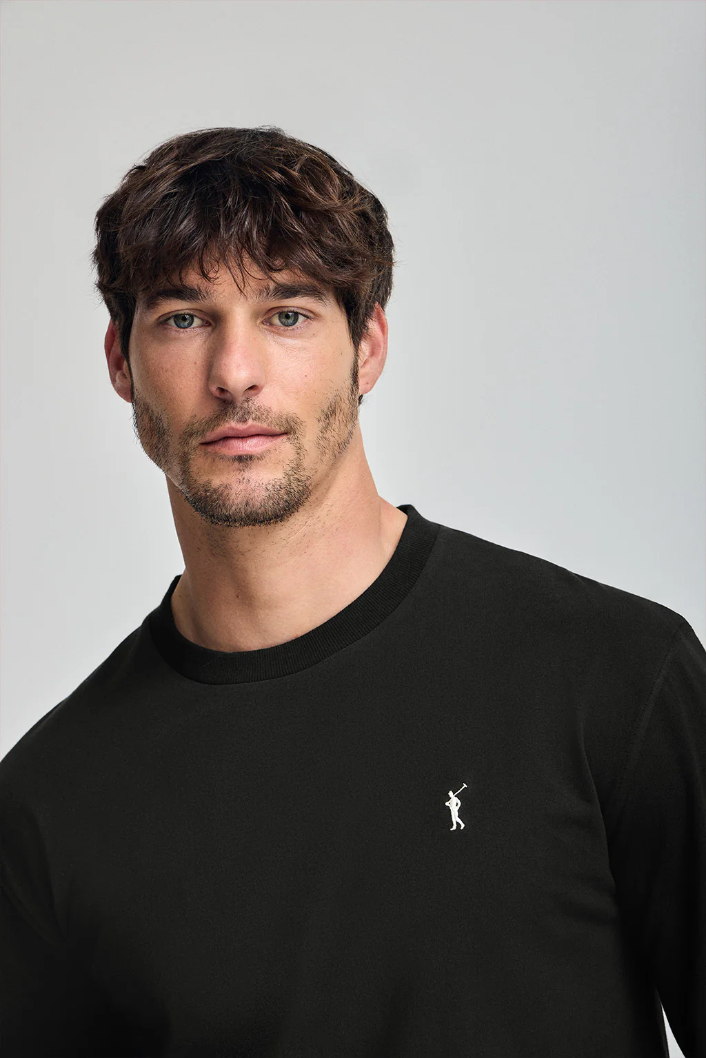 Black long-sleeve T-shirt with Rigby Go embroidery - Image 3