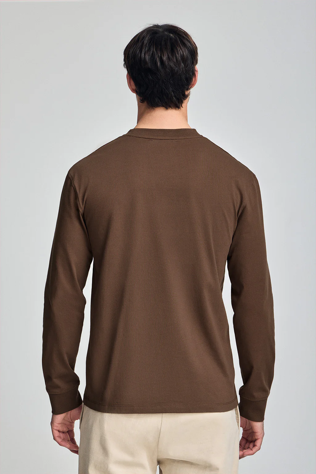 Brown long-sleeve T-shirt with Rigby Go embroidery - Image 2