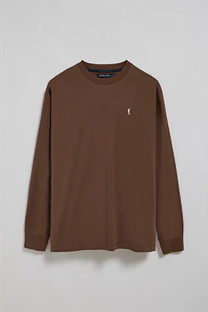 Brown long-sleeve T-shirt with Rigby Go embroidery - Image 8