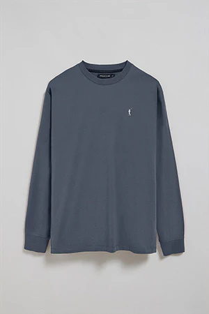 Denim-blue long-sleeve T-shirt with Rigby Go embroidery - Image 8