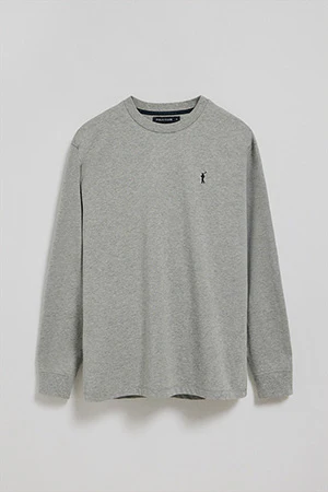 Grey-marl long-sleeve T-shirt with Rigby Go embroidery - Image 8