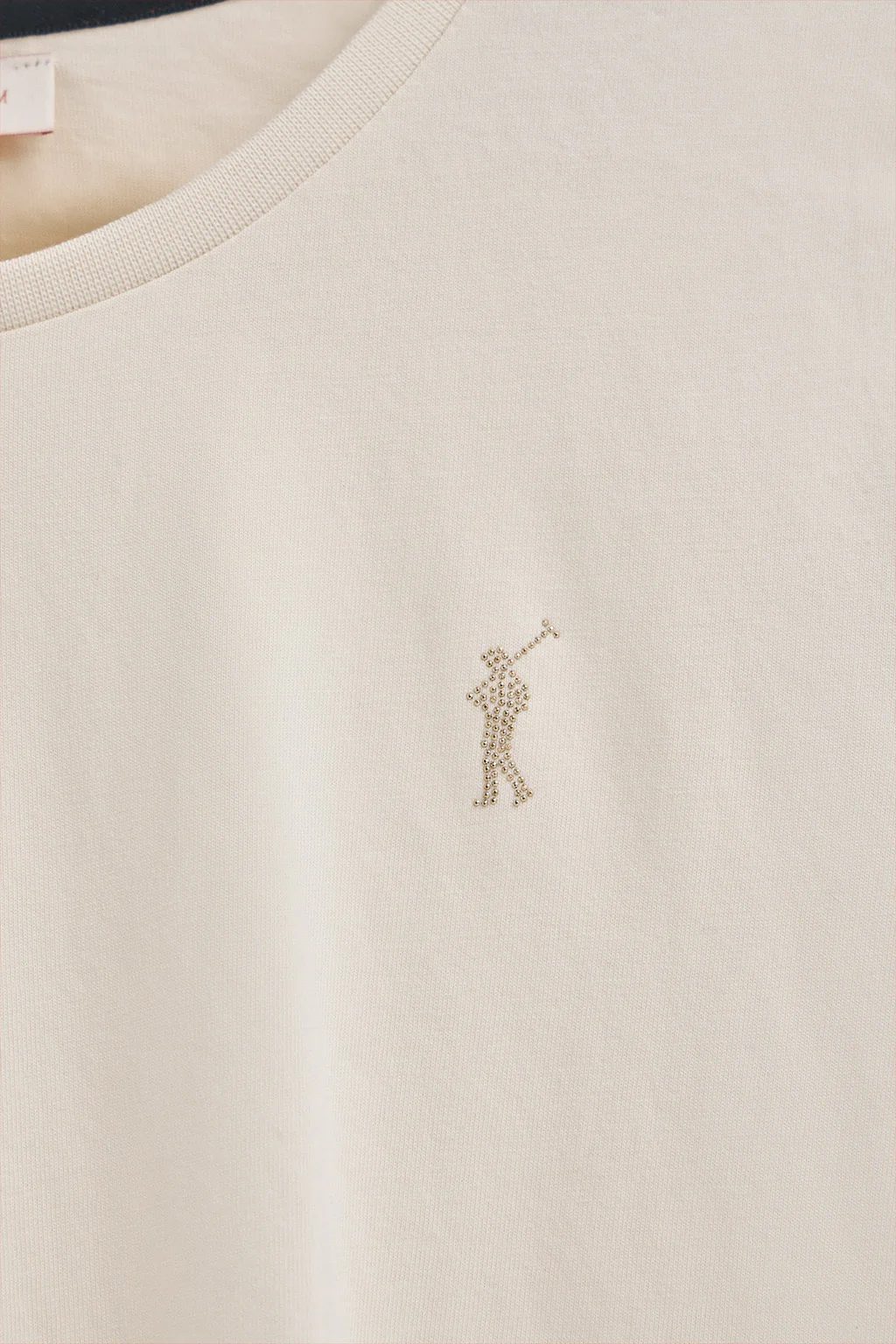 Nude long-sleeve T-shirt with round neck and Rigby Go Gold logo - Image 6
