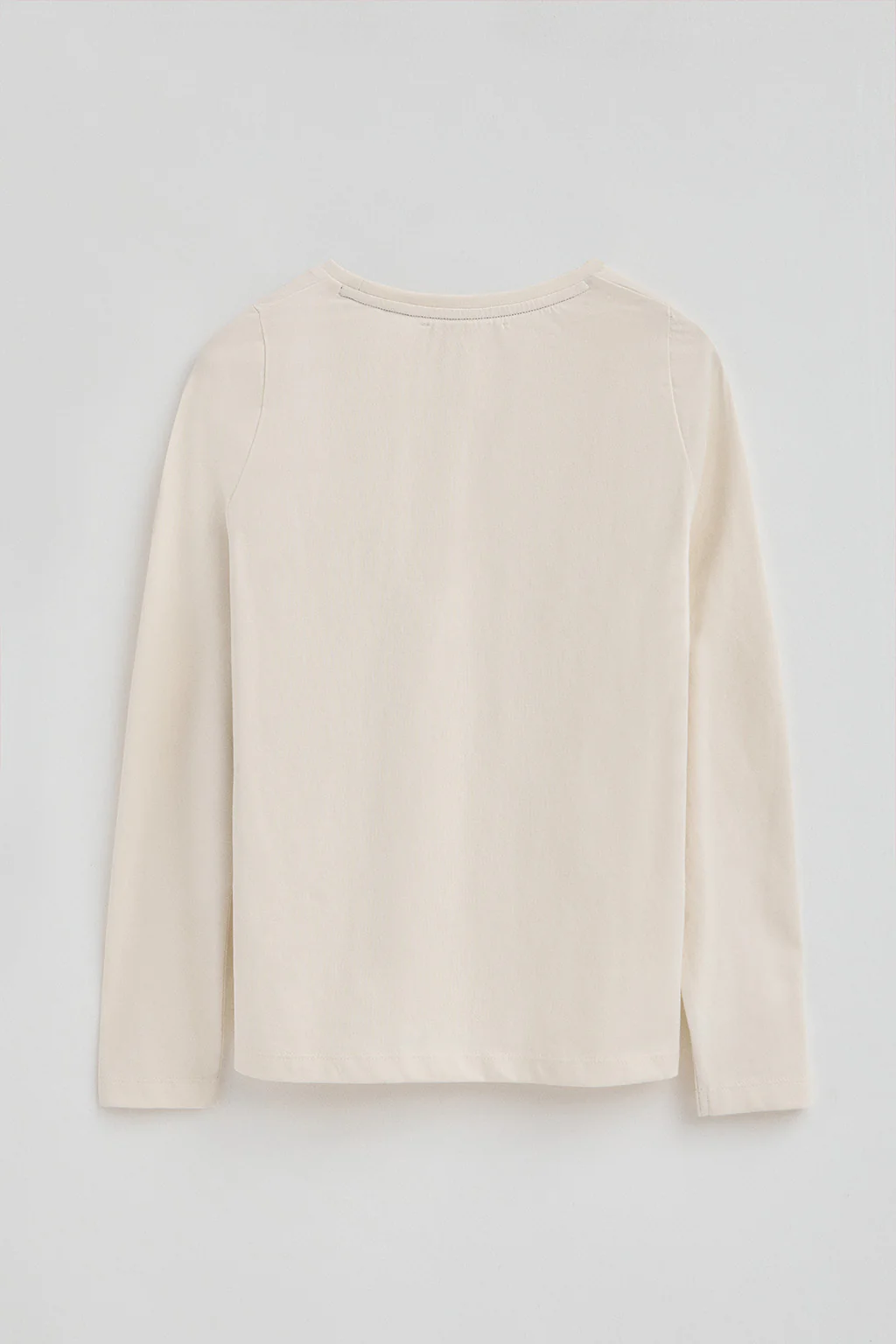 Nude long-sleeve T-shirt with round neck and Rigby Go Gold logo - Image 7