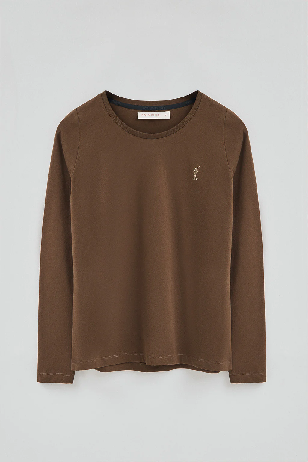 Dark-brown long-sleeve T-shirt with round neck and Rigby Go Gold logo - Image 9