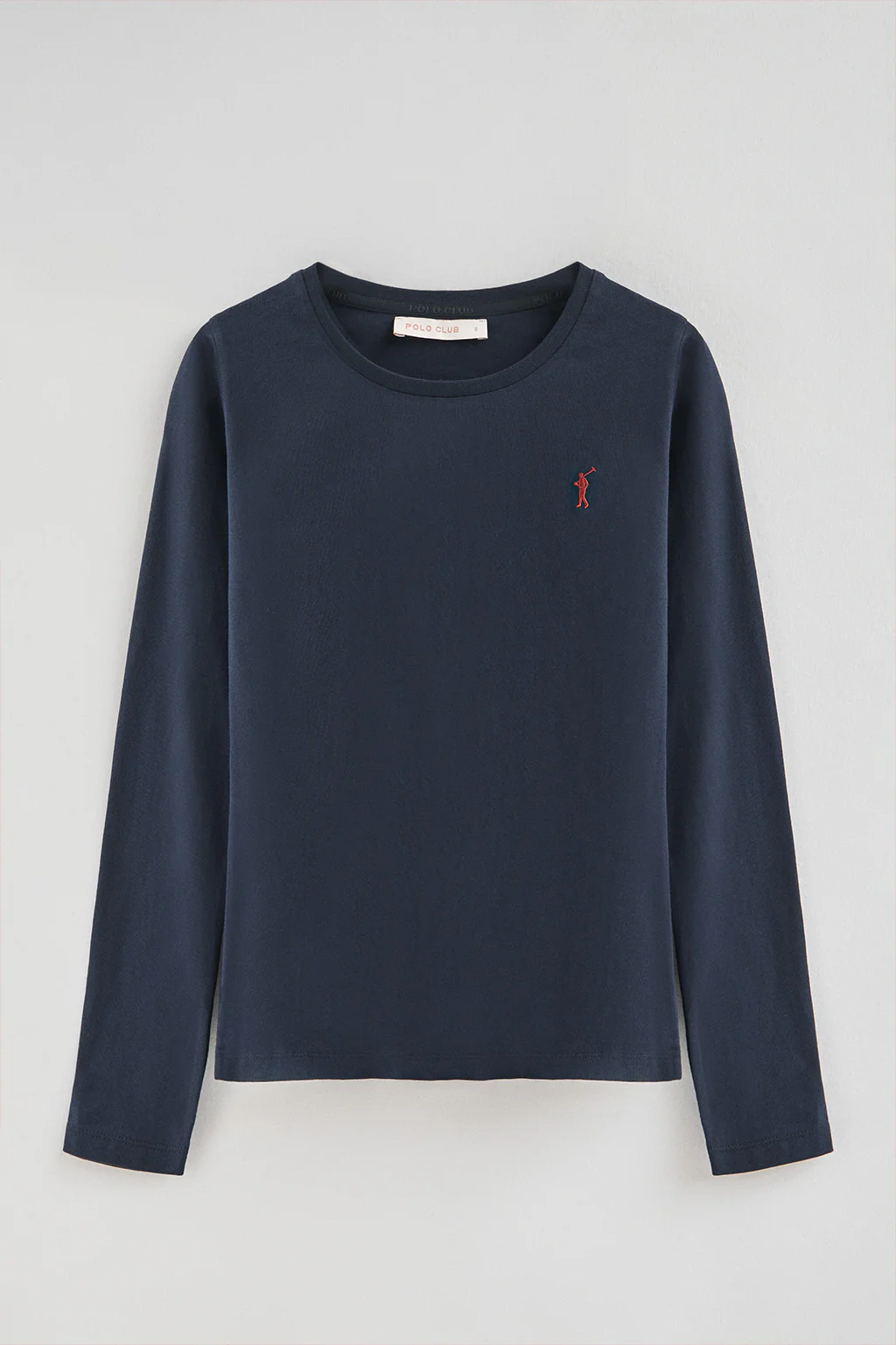 Navy-blue long-sleeve T-shirt with round neck and Rigby Go embroidered logo - Image 5