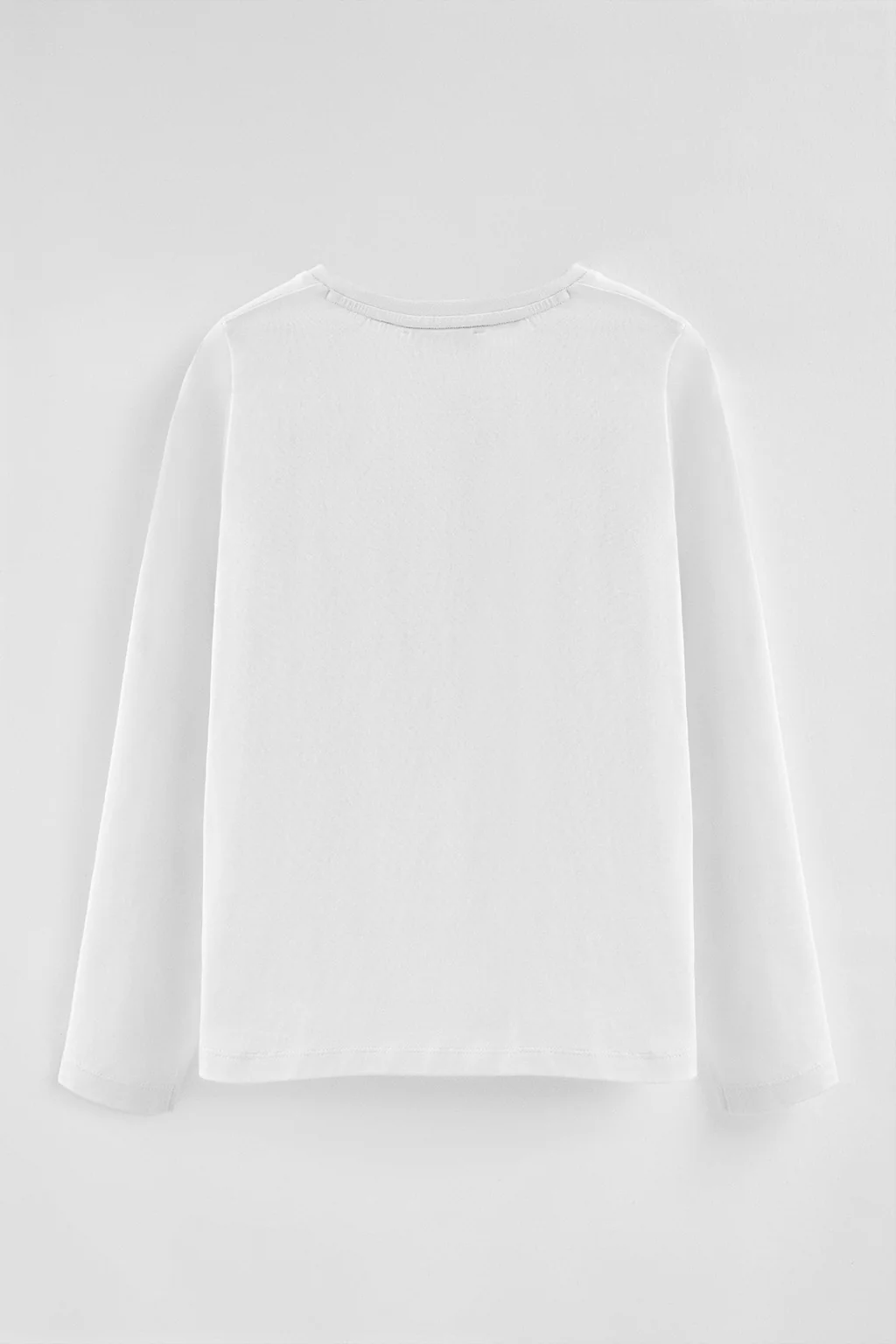 White long-sleeve T-shirt with round neck and Rigby Go embroidered logo - Image 7