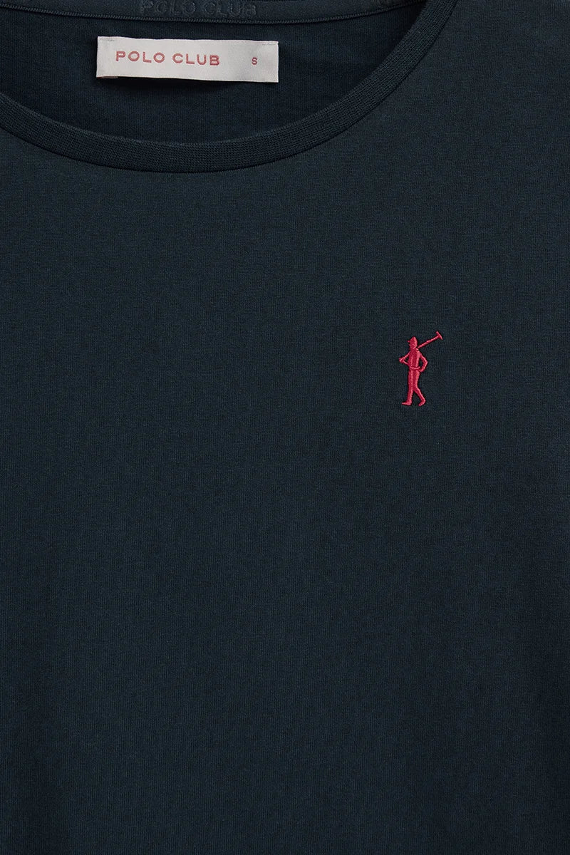 Navy-blue long-sleeve round-neck T-shirt with Rigby Go embroidery - Image 6