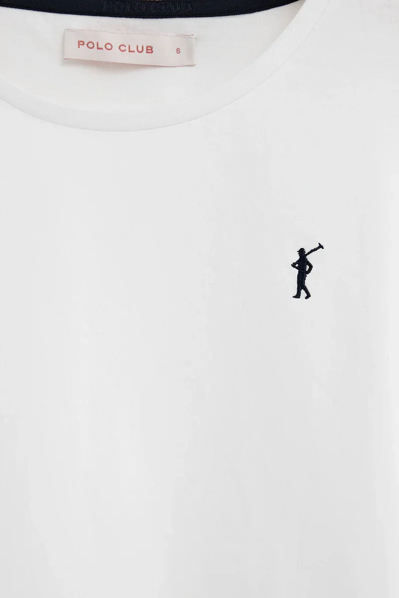 White long-sleeve round-neck T-shirt with Rigby Go embroidery - Image 6