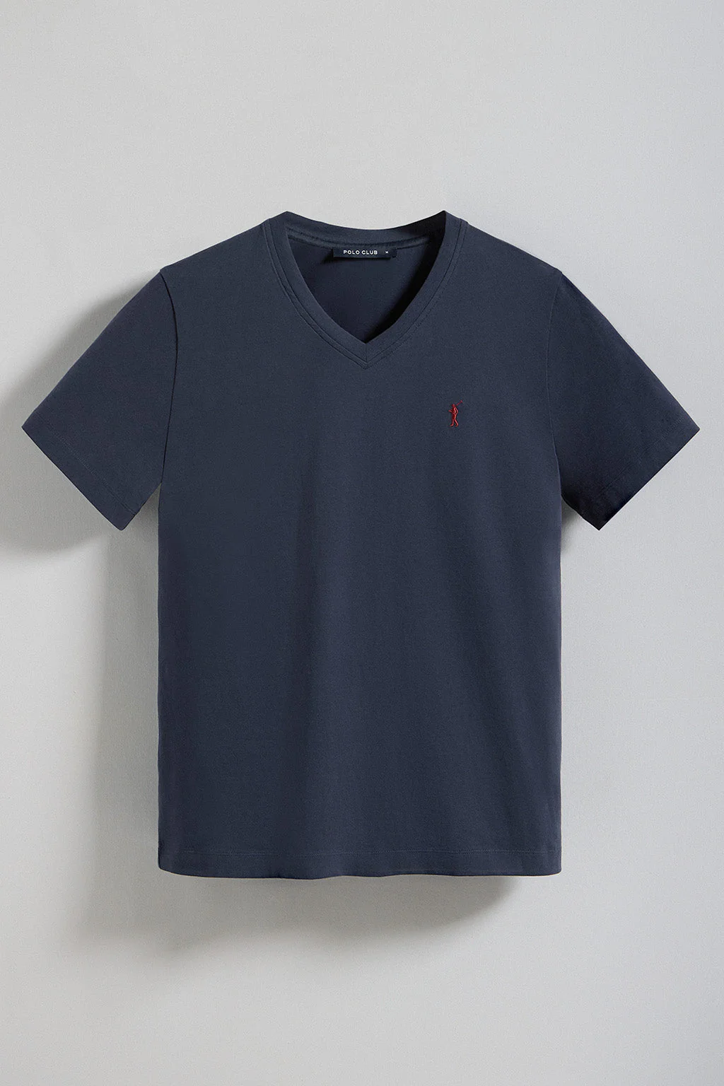 Navy V-neck short-sleeve tee with Rigby Go embroidery - Image 8