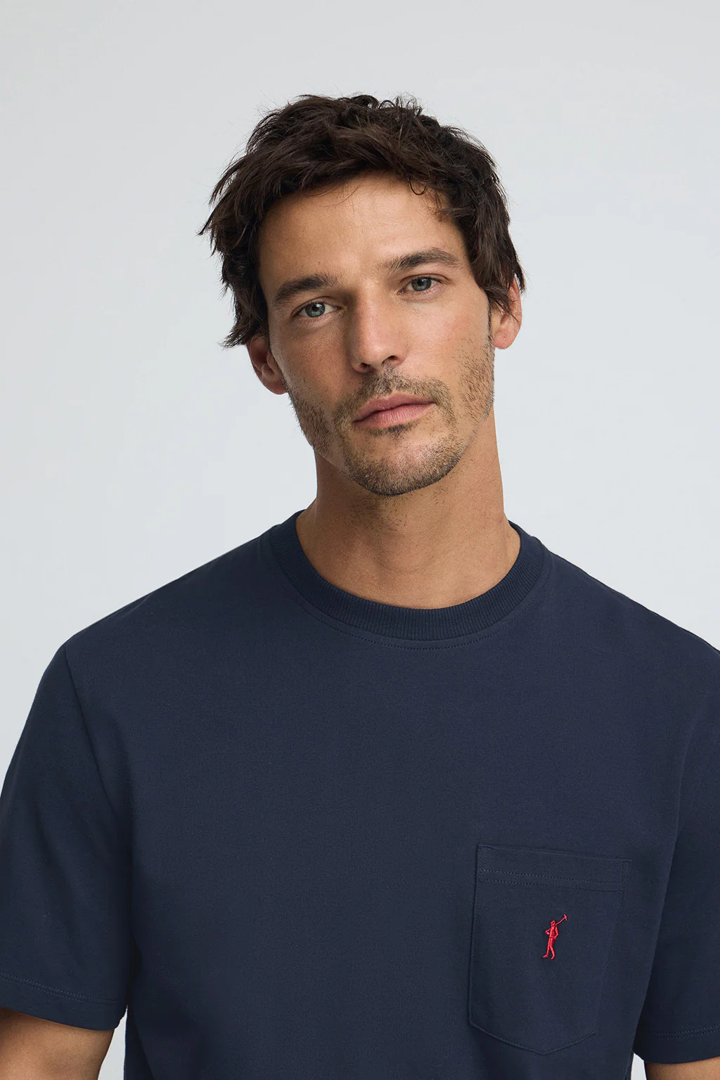 Navy-blue T-shirt with pocket and Rigby Go embroidery - Image 2