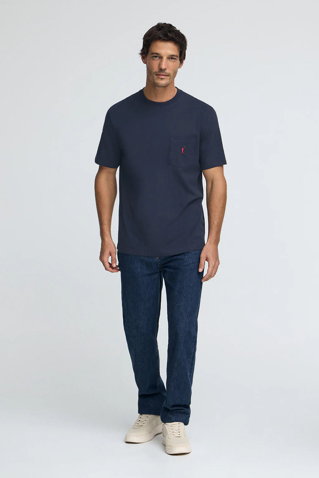 Navy-blue T-shirt with pocket and Rigby Go embroidery - Image 3