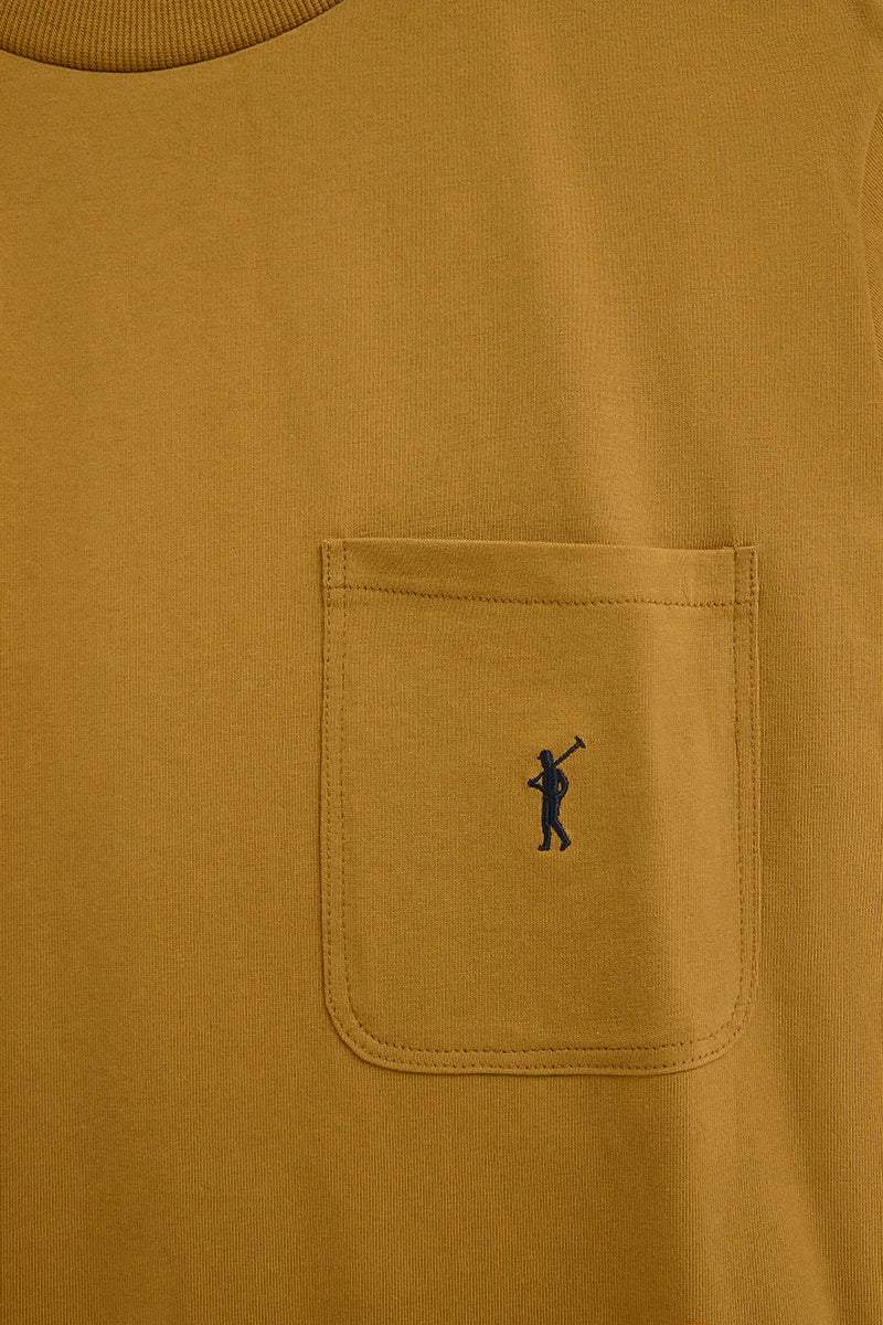 Mustard T-shirt with pocket and Rigby Go logo - Image 7