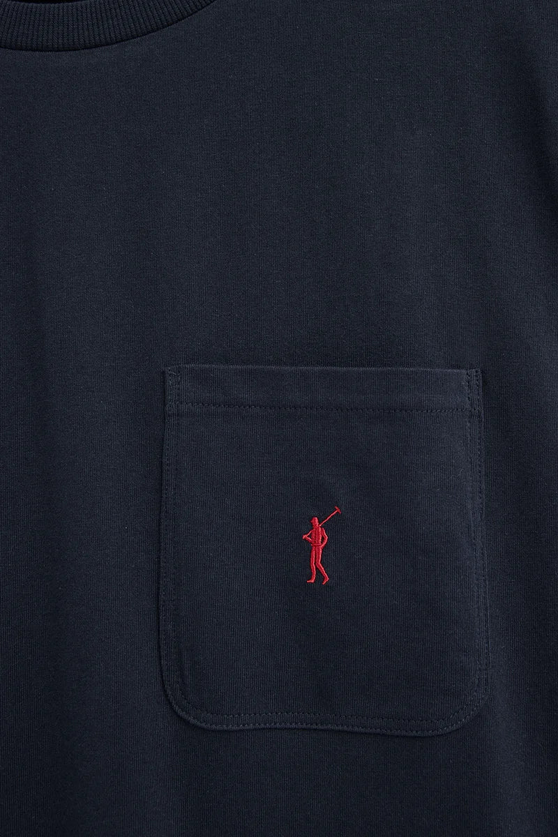 Navy-blue T-shirt with pocket and Rigby Go logo - Image 7