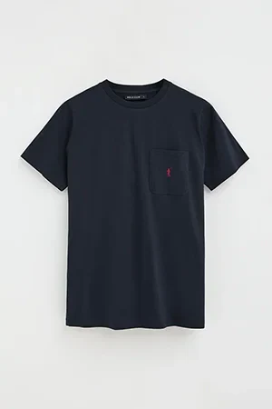Navy-blue T-shirt with pocket and Rigby Go logo - Image 9
