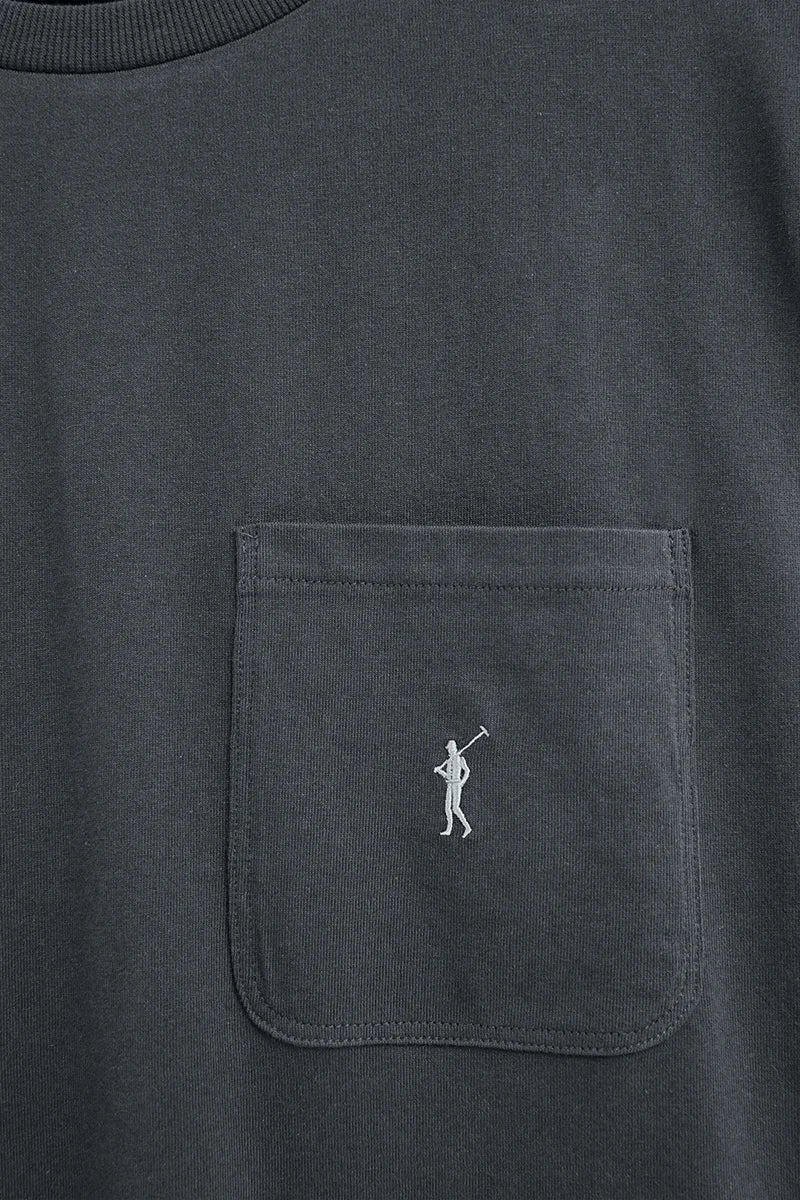 Stone-grey T-shirt with pocket and Rigby Go logo - Image 2