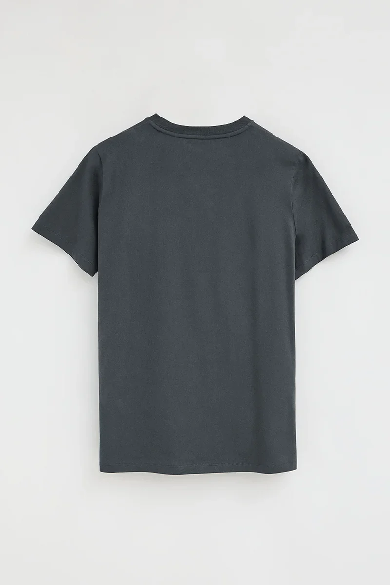 Stone-grey T-shirt with pocket and Rigby Go logo - Image 3