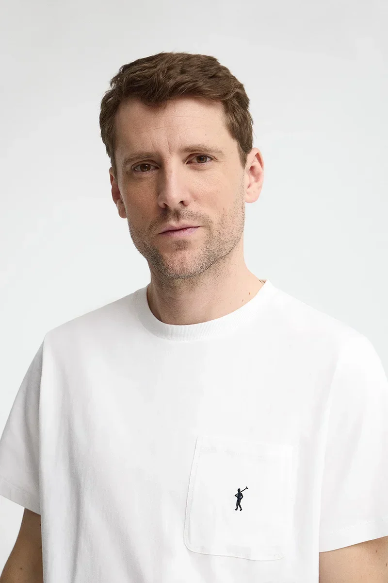 White T-shirt with pocket and Rigby Go logo - Image 2