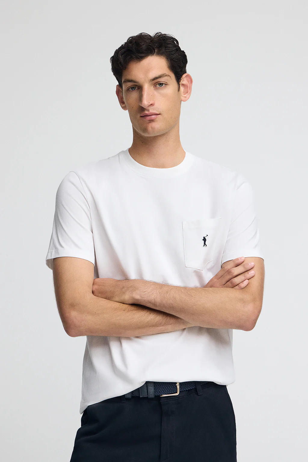 White T-shirt with pocket and Rigby Go embroidery - Image 2