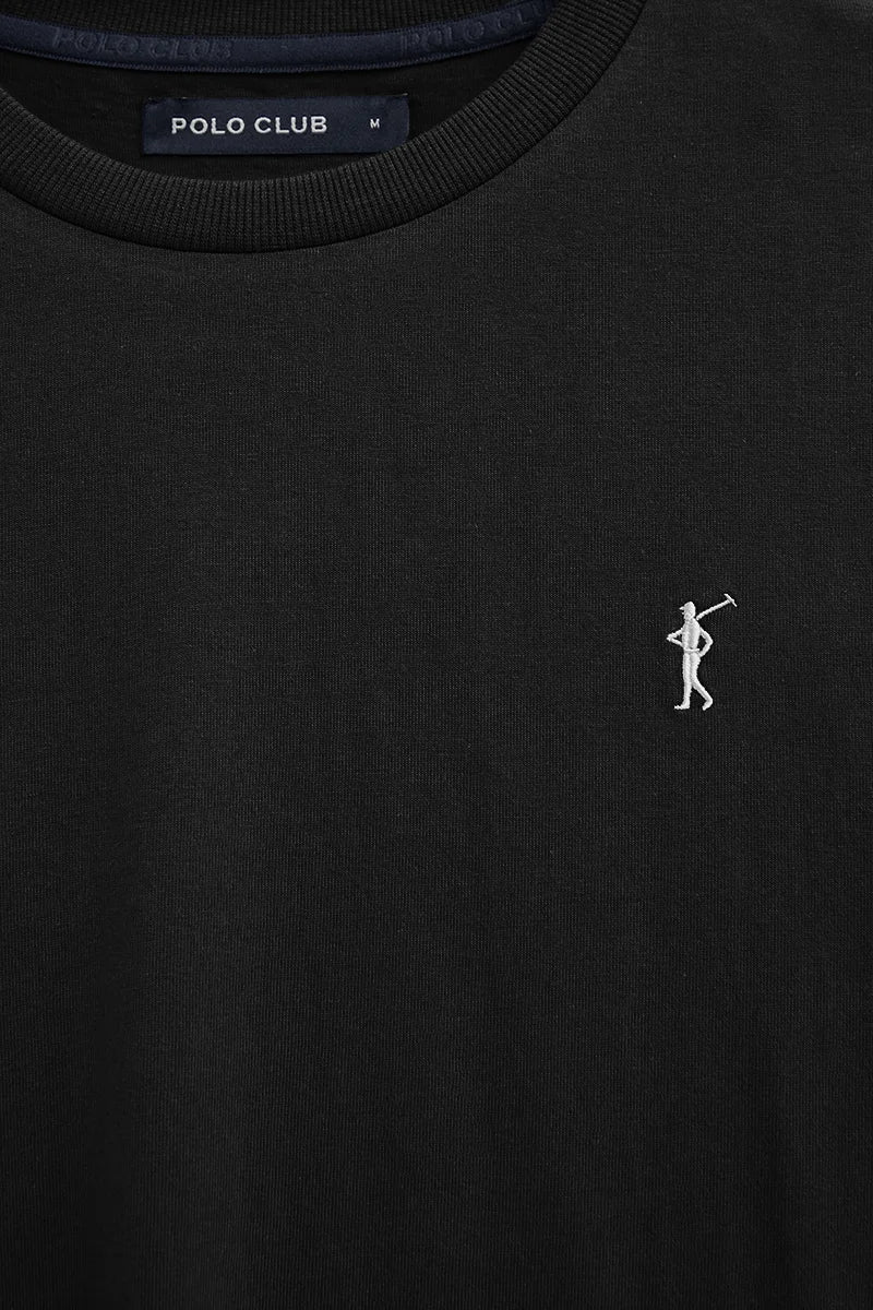 Black long-sleeve T-shirt with straight fit and Rigby Go embroidery - Image 6