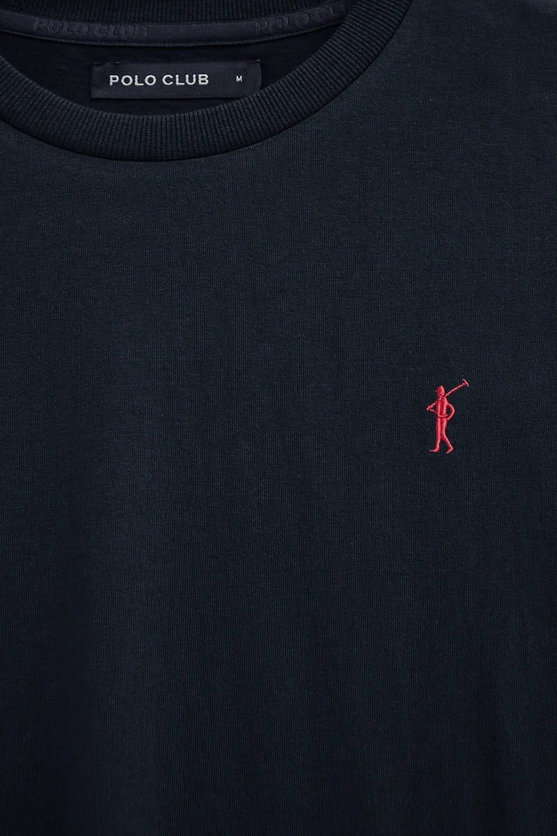 Navy-blue long-sleeve T-shirt with straight fit and Rigby Go embroidery - Image 6