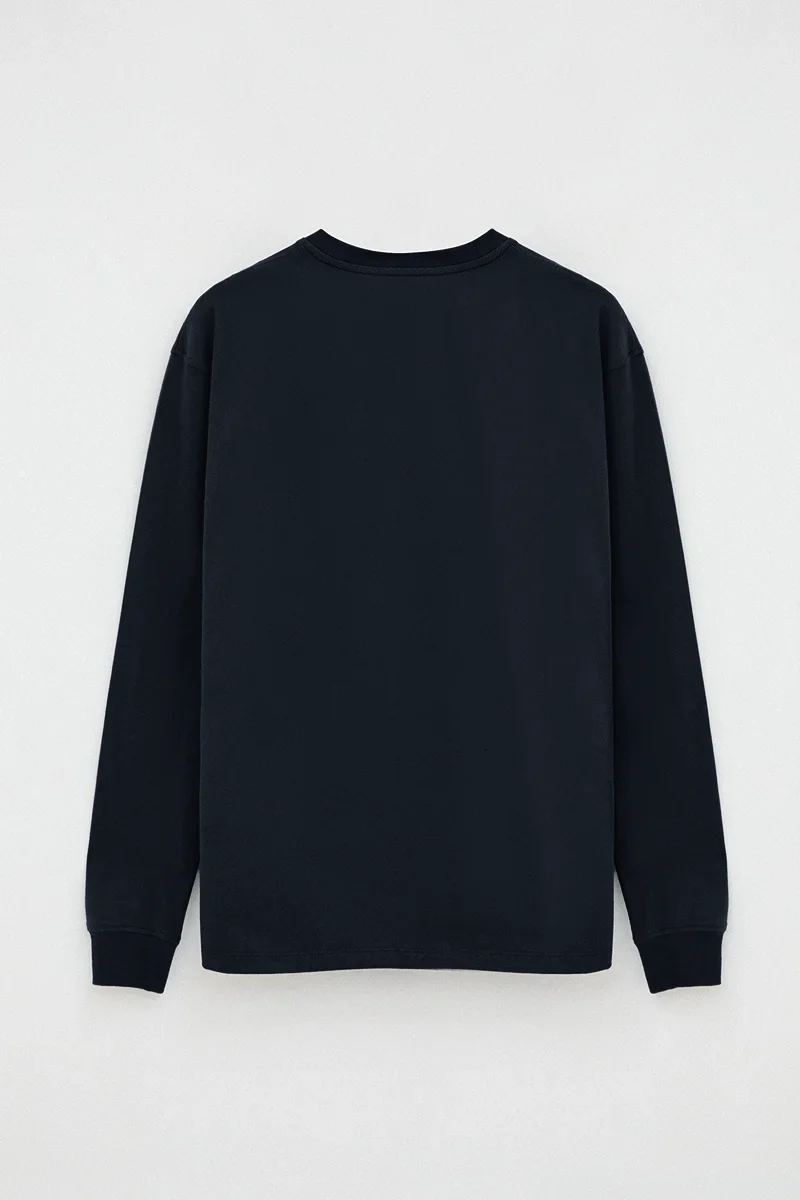 Navy-blue long-sleeve T-shirt with straight fit and Rigby Go embroidery - Image 7