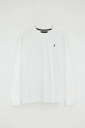 White long-sleeve T-shirt with straight fit and Rigby Go embroidery - Image 10