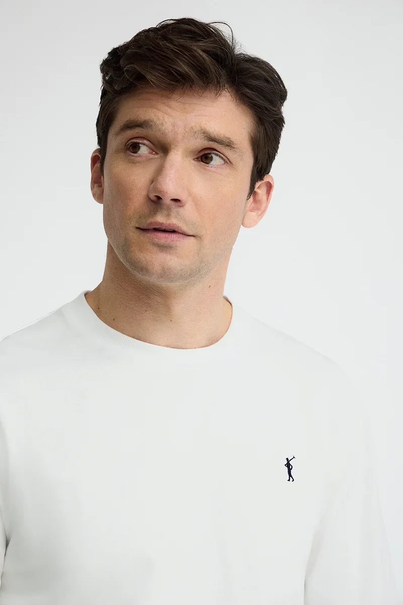 White long-sleeve T-shirt with straight fit and Rigby Go embroidery - Image 3