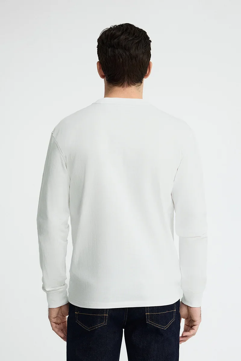 White long-sleeve T-shirt with straight fit and Rigby Go embroidery - Image 5