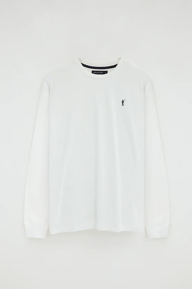 White long-sleeve T-shirt with straight fit and Rigby Go embroidery - Image 9