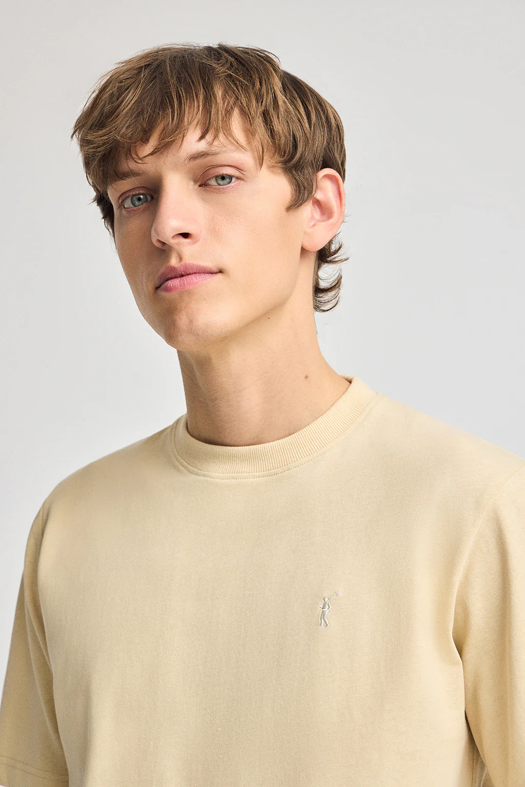 Ivory T-shirt in cotton and linen with Rigby Go embroidery - Image 3