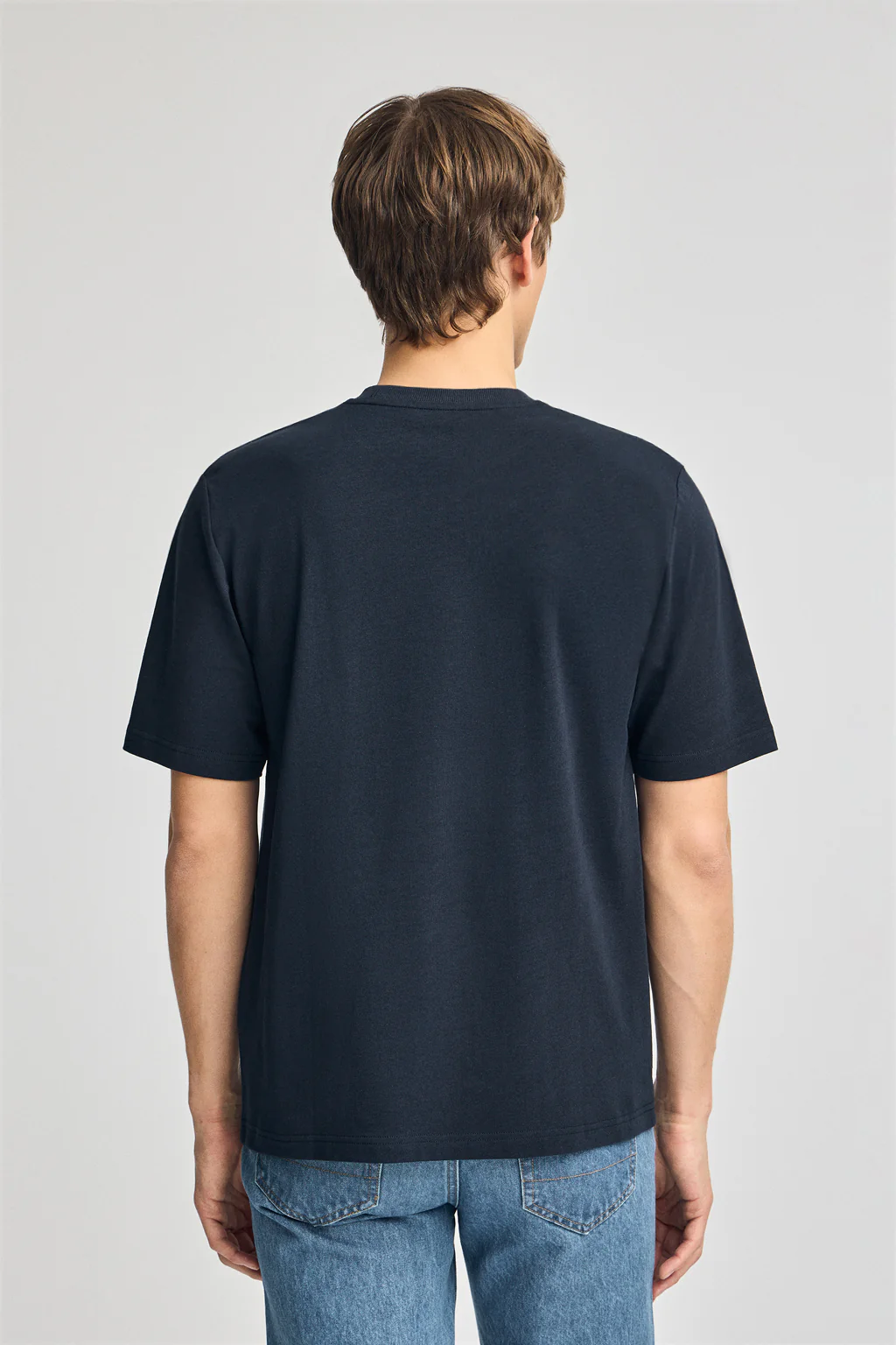 Navy-blue T-shirt in cotton and linen with Rigby Go embroidery - Image 2