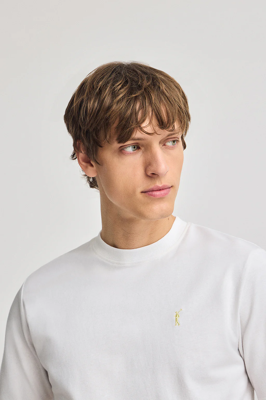 White T-shirt in cotton and linen with Rigby Go embroidery - Image 3
