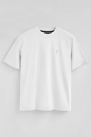 White T-shirt in cotton and linen with Rigby Go embroidery - Image 8