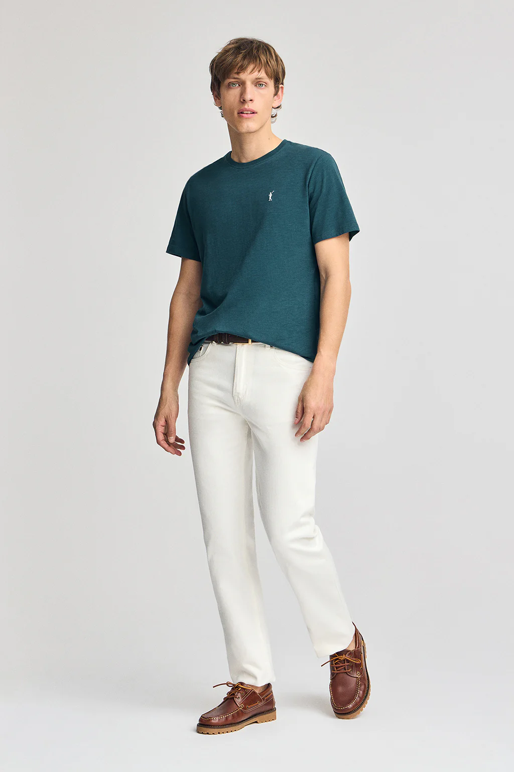 Blue slub-cotton T-shirt with Rigby Go embroidery - Image 4