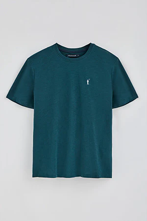 Blue slub-cotton T-shirt with Rigby Go embroidery - Image 8