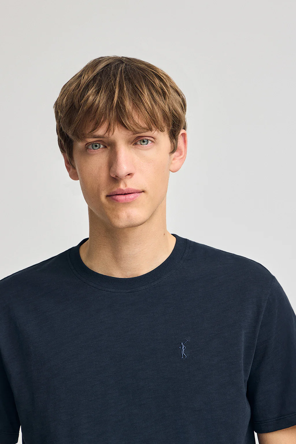 Navy-blue slub-cotton T-shirt with Rigby Go embroidery - Image 3