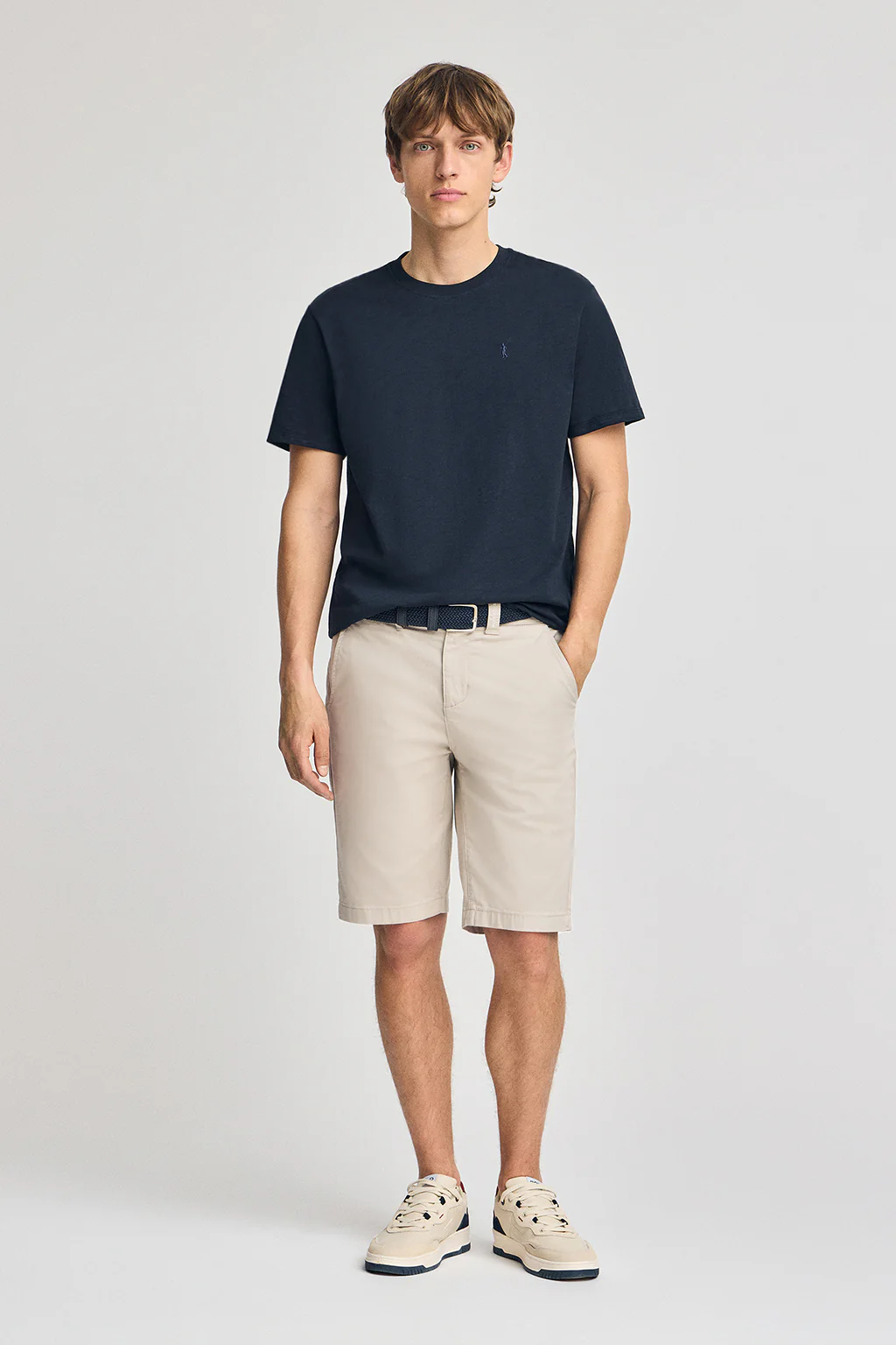 Navy-blue slub-cotton T-shirt with Rigby Go embroidery - Image 4